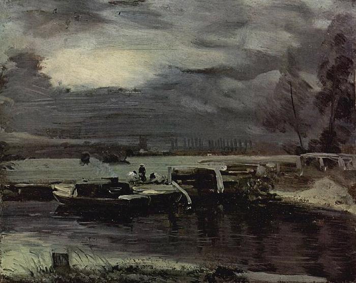 John Constable Boats on the Stour, Dedham Church in the background China oil painting art